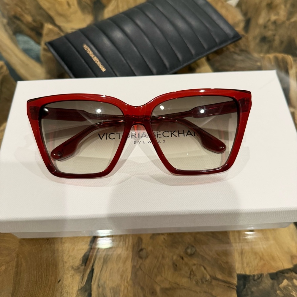 Victoria Beckham Burgundy Glasses